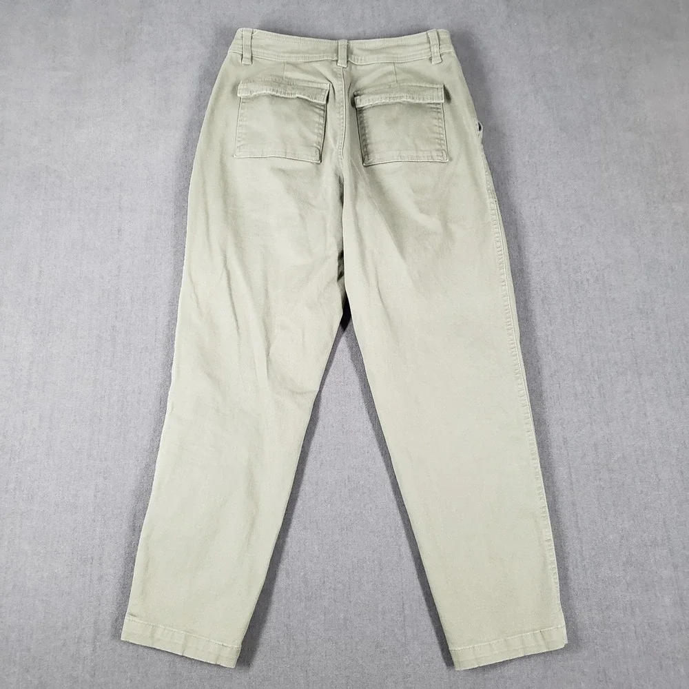 A New Day Pants Womens Size 2 Mint Green Cotton‎ Blend Wide Leg Cropped Relaxed